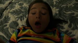 Zoe takes your cock in her ass, and you cum on her face.